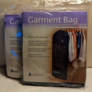 Two brand new Whitmor zippered garment bags
